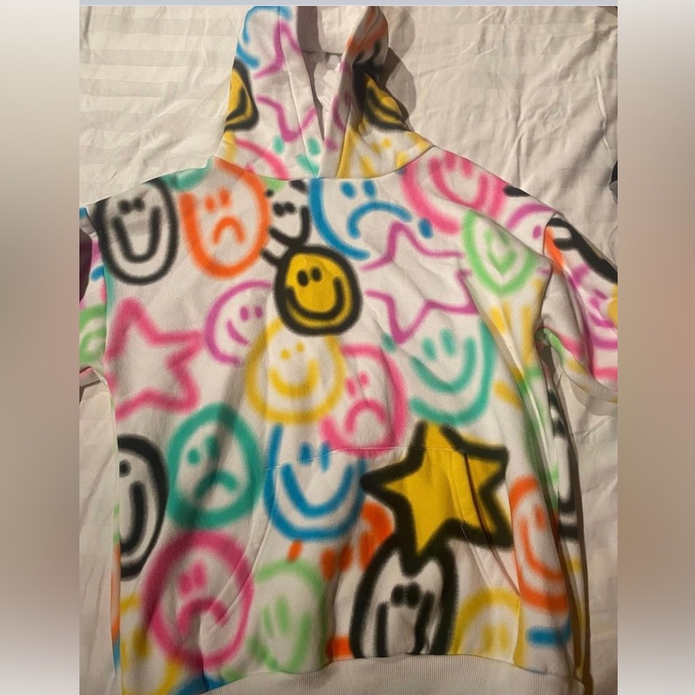 Unisex Hoodie with smiley faces size S